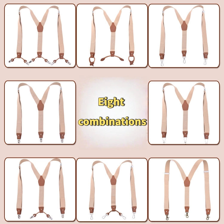 Mens Heavy Duty Suspenders with eight different combination